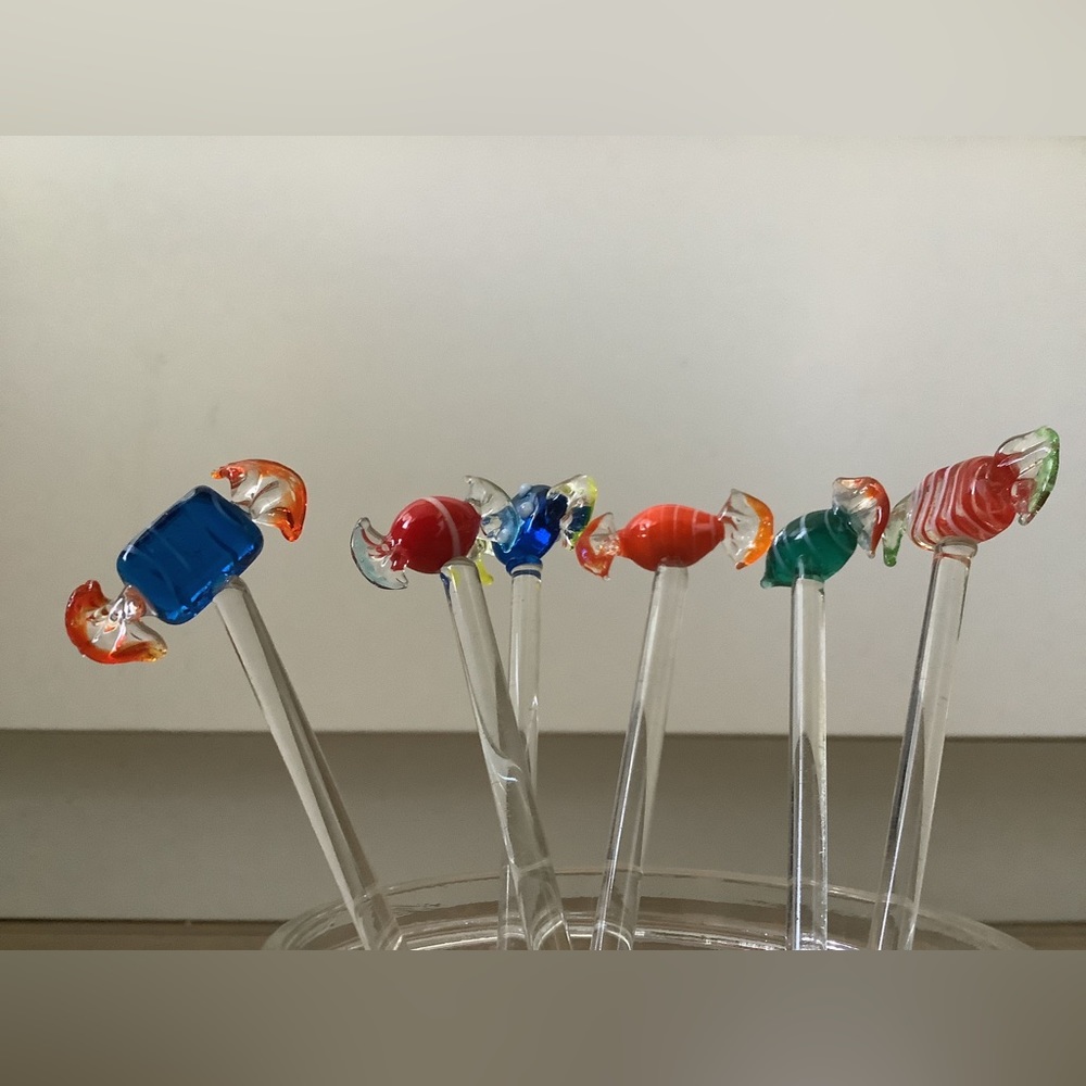 NIB Glass Candy or Bonbon Stir Sticks (12 pieces) vintage